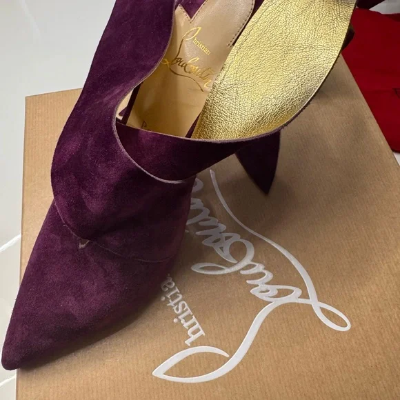 Christian Louboutin Burgundy Heeled Boots - Picture 7 of 13